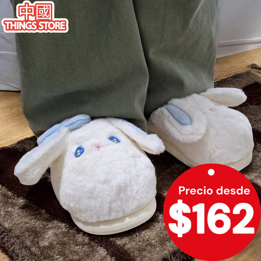 Pantuflas con diseño de conejo