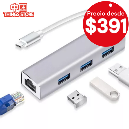 Adaptador HUB Usb Type C 3.1 Ethernet RJ45 Gigabit