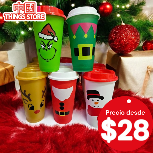 Vaso cafetero navideño