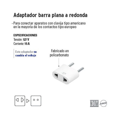 Adaptador de enchufe americano a europeo