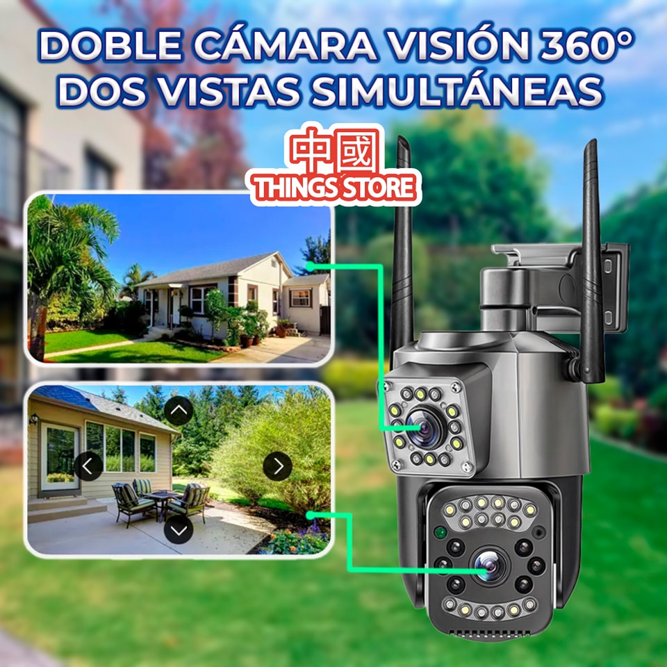 Cámara de seguridad doble visión