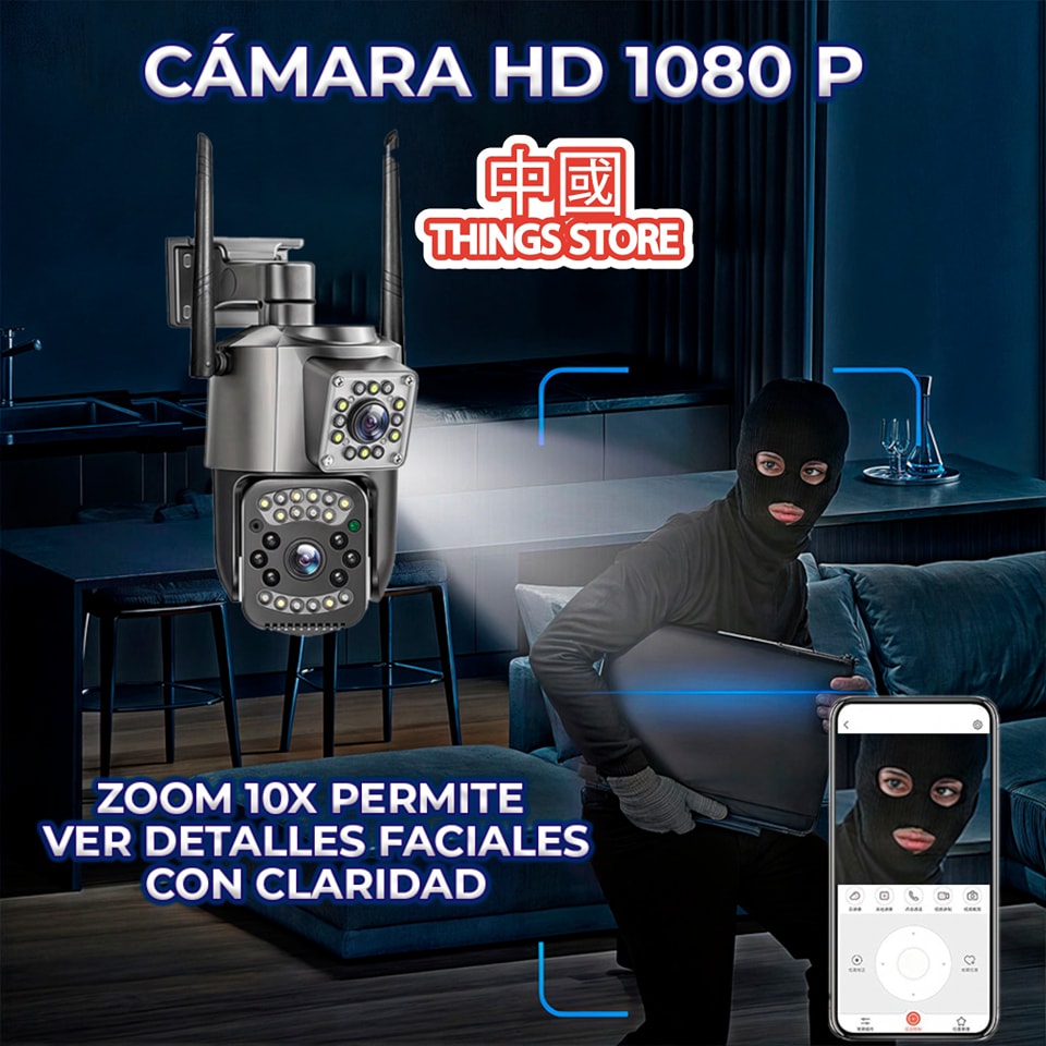 Cámara de seguridad doble visión